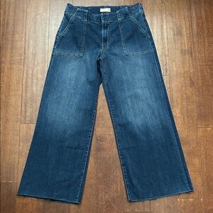 Kut from the Kloth Dark Blue Meg Wide Leg Jeans Size 10